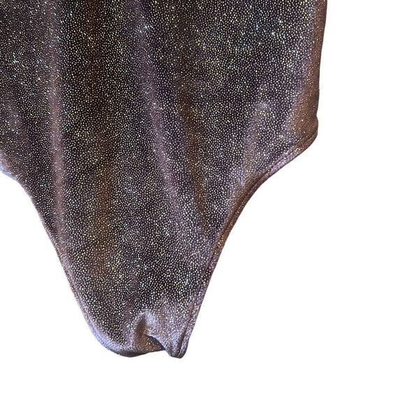 Sparkly Bodysuit, Long Sleeve Leotard, Shimmery Party Top, Glam Night Out - Picture 4 of 7